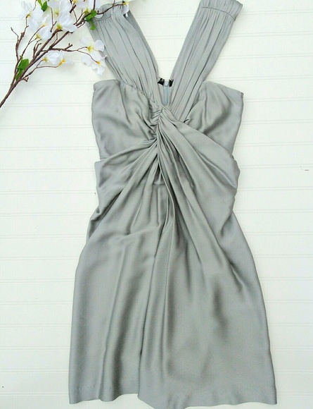 Banana Republic Dresses & Skirts - Banana Republic silver draped silk dress